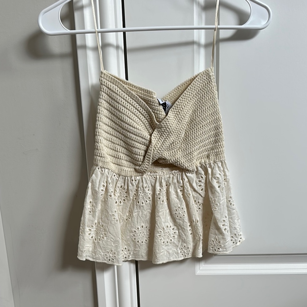 Zara Crochet Eyelet Top